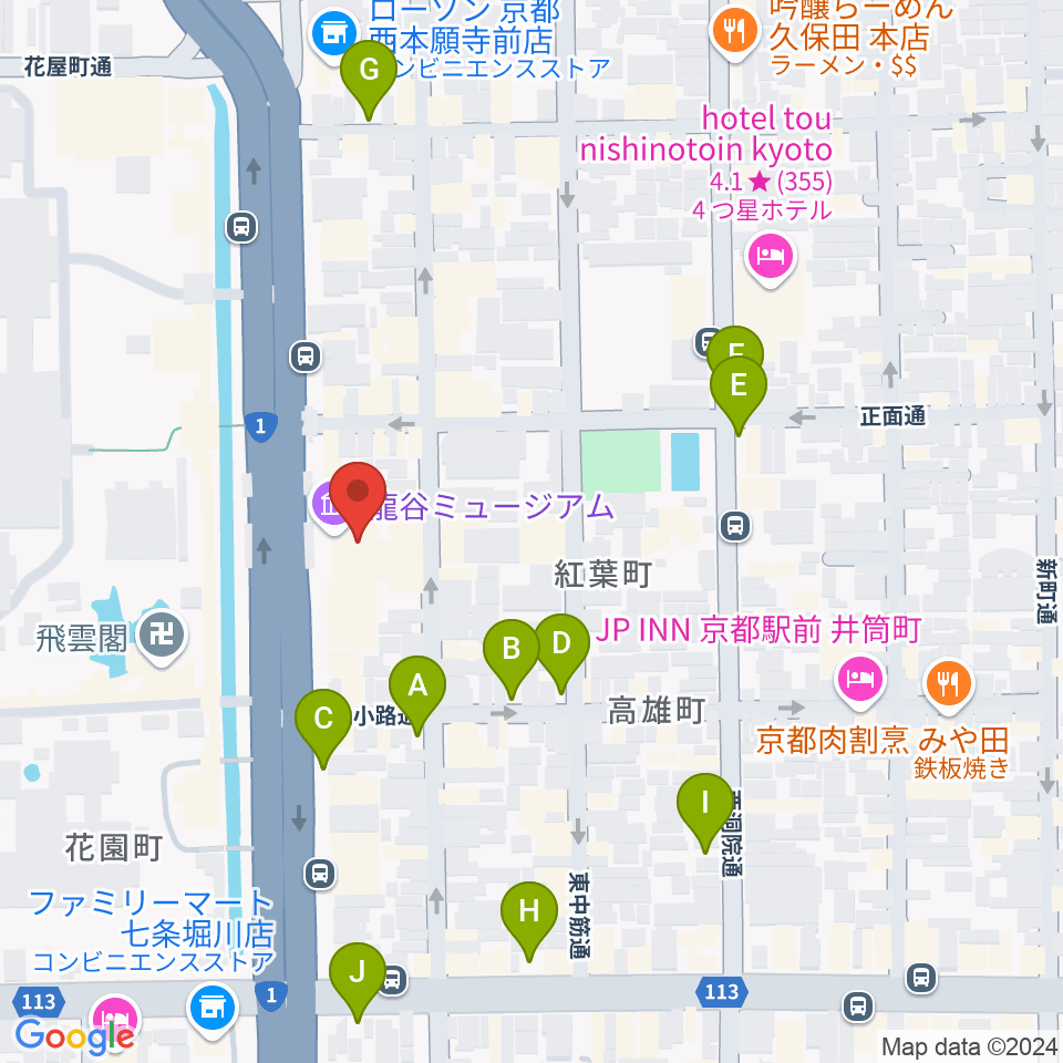 龍谷ミュージアム周辺の駐車場・コインパーキング一覧地図