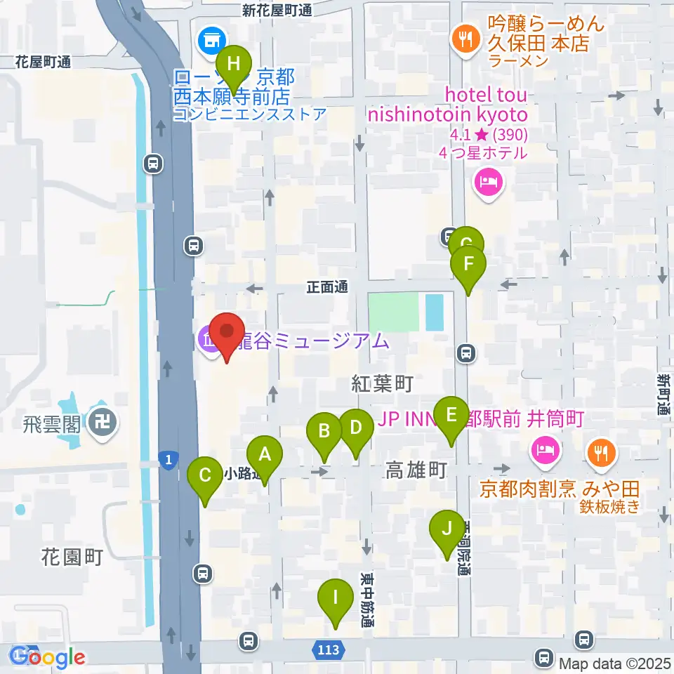 龍谷ミュージアム周辺の駐車場・コインパーキング一覧地図
