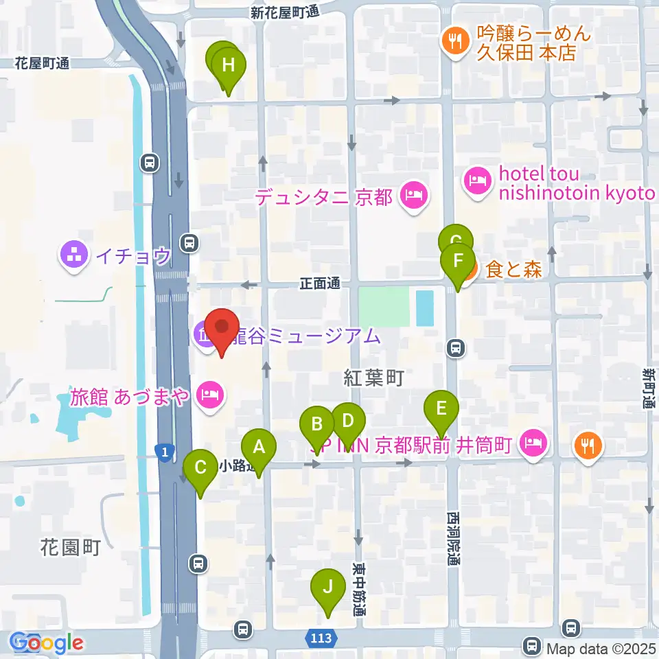 龍谷ミュージアム周辺の駐車場・コインパーキング一覧地図