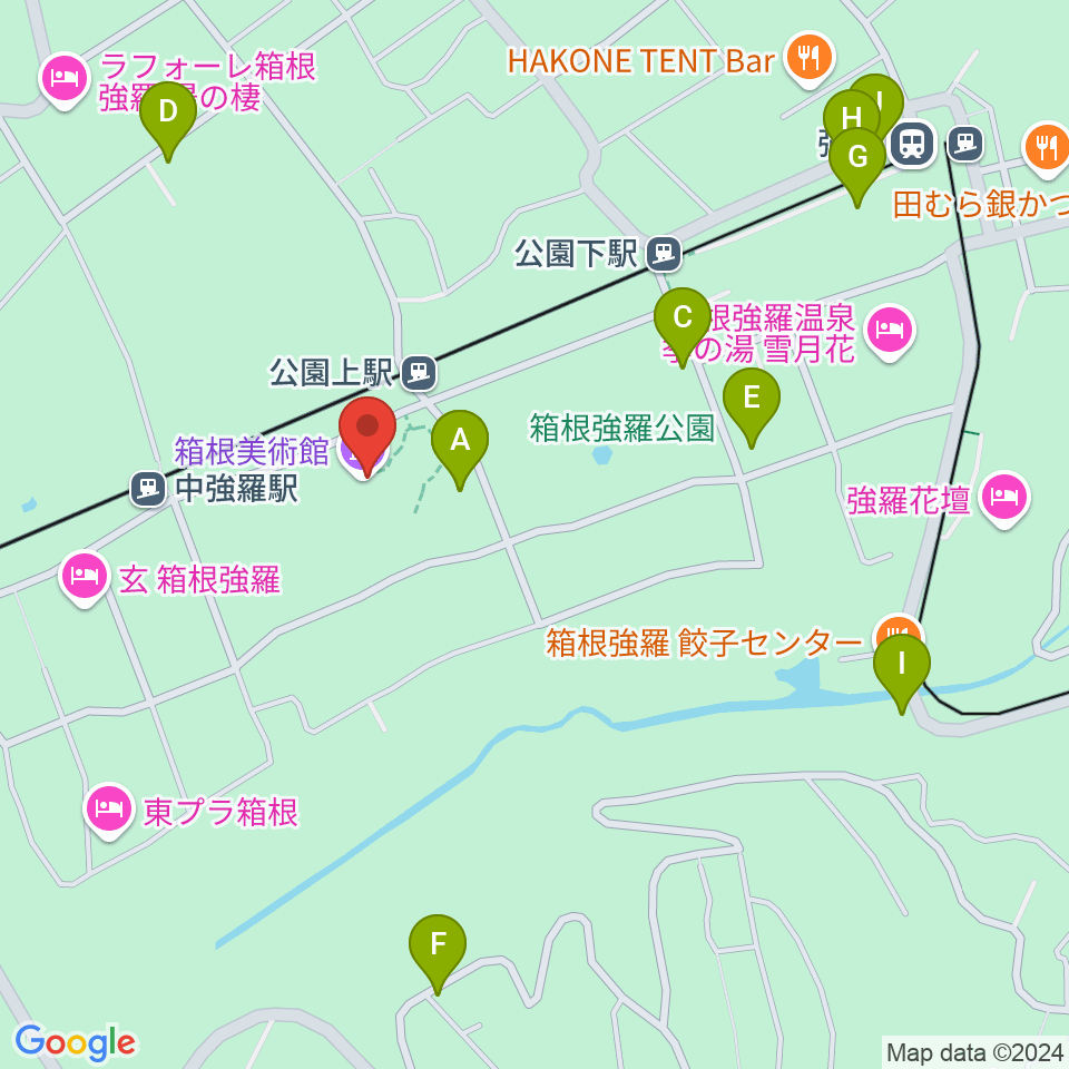 箱根美術館周辺の駐車場・コインパーキング一覧地図