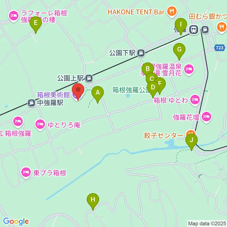 箱根美術館周辺の駐車場・コインパーキング一覧地図