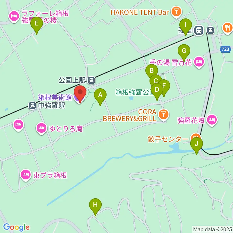 箱根美術館周辺の駐車場・コインパーキング一覧地図