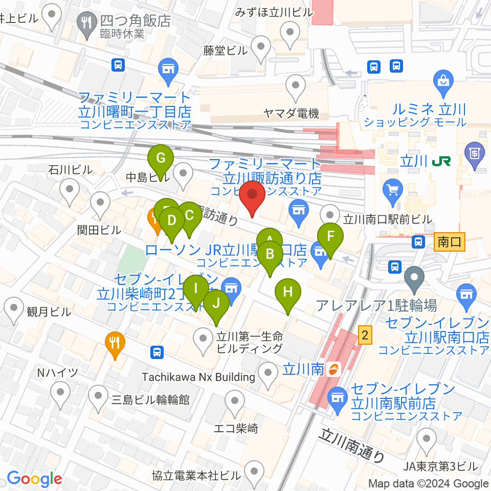 立川スタジオネイ周辺の駐車場・コインパーキング一覧地図