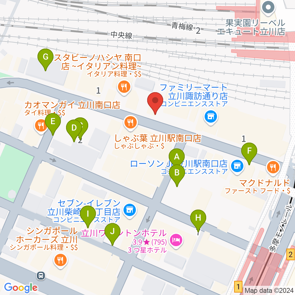 立川スタジオネイ周辺の駐車場・コインパーキング一覧地図