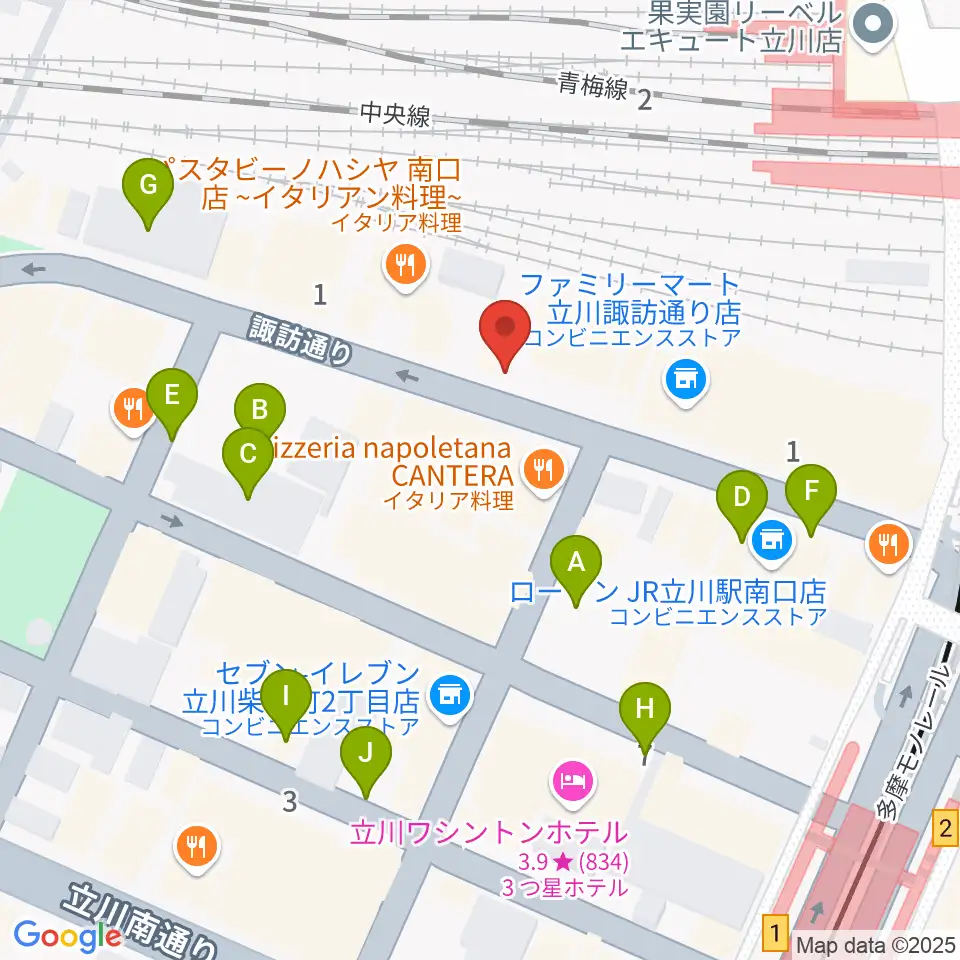 立川スタジオネイ周辺の駐車場・コインパーキング一覧地図