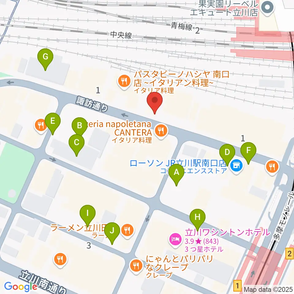 立川スタジオネイ周辺の駐車場・コインパーキング一覧地図