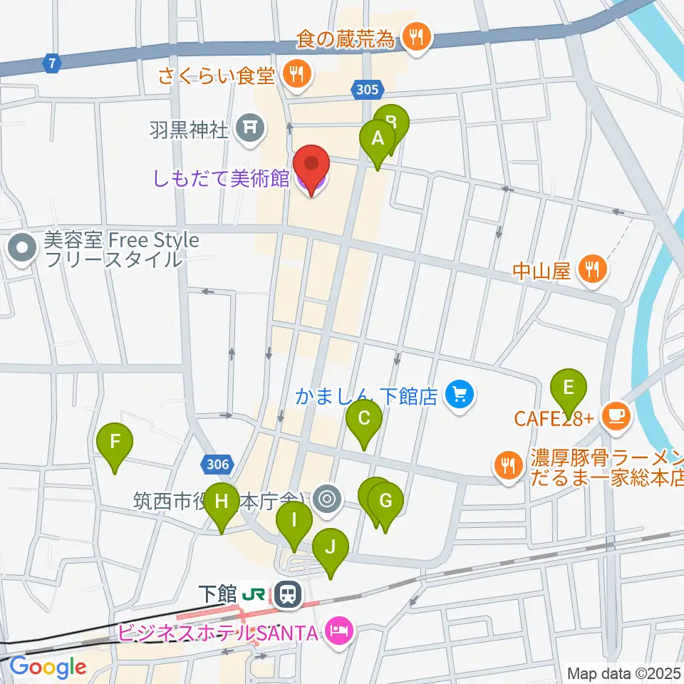 しもだて美術館周辺の駐車場・コインパーキング一覧地図