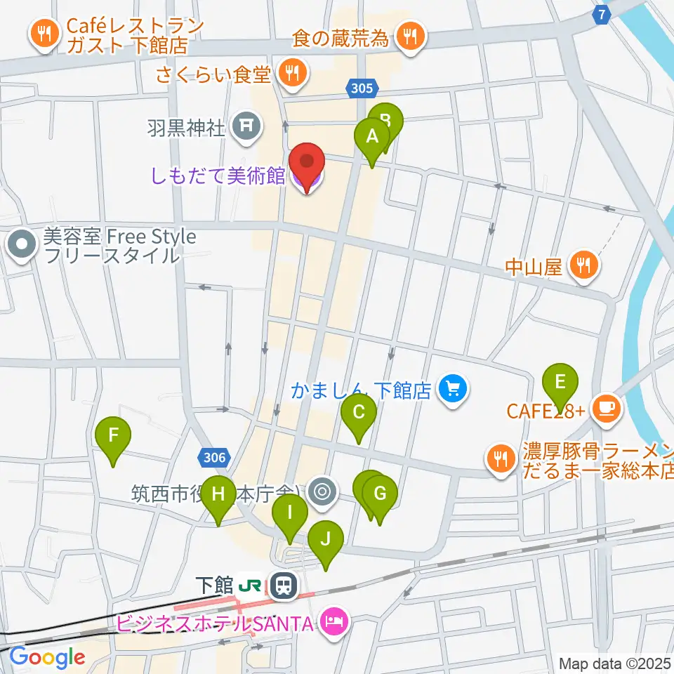 しもだて美術館周辺の駐車場・コインパーキング一覧地図