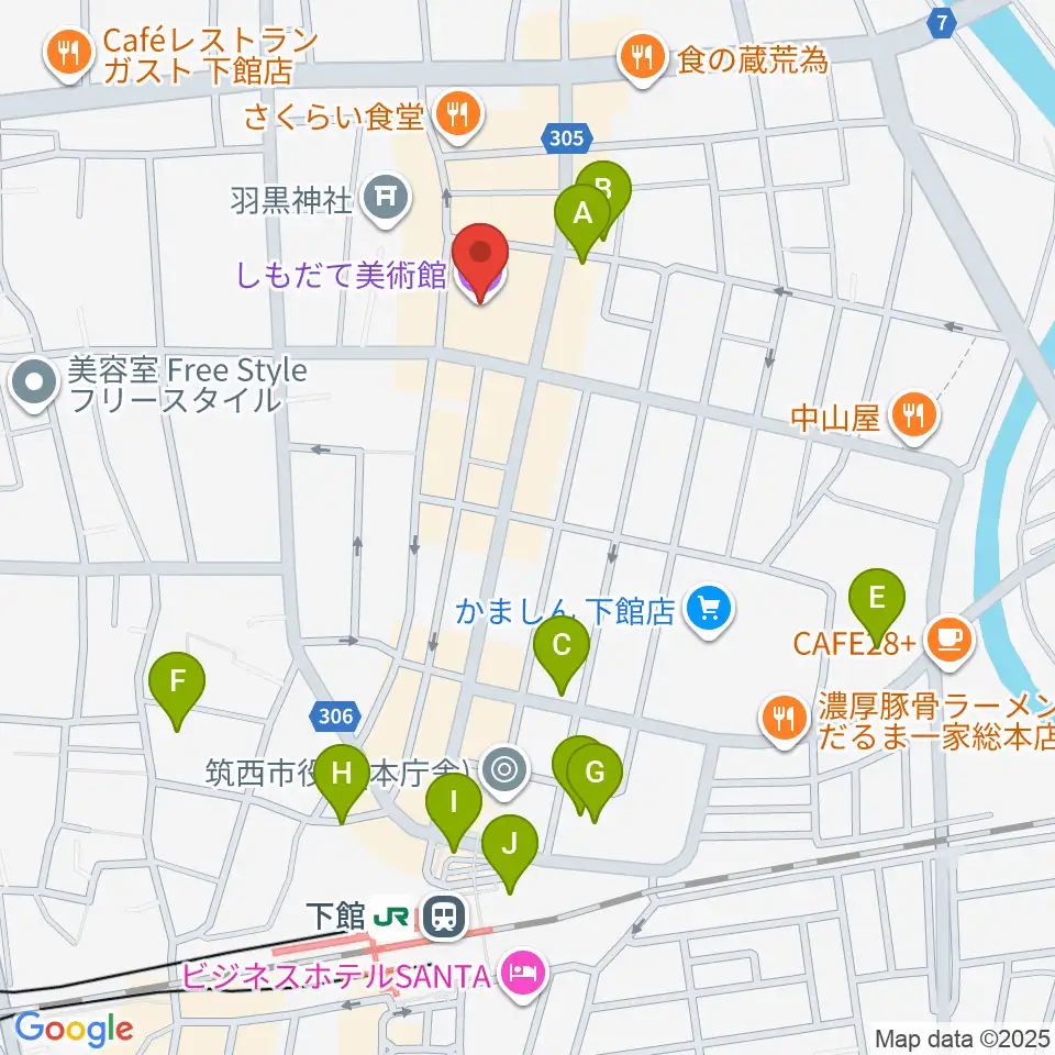 しもだて美術館周辺の駐車場・コインパーキング一覧地図