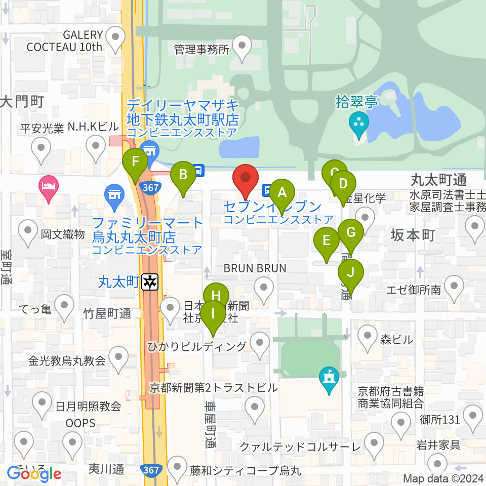 JEUGIAフォーラム京都御所南周辺の駐車場・コインパーキング一覧地図
