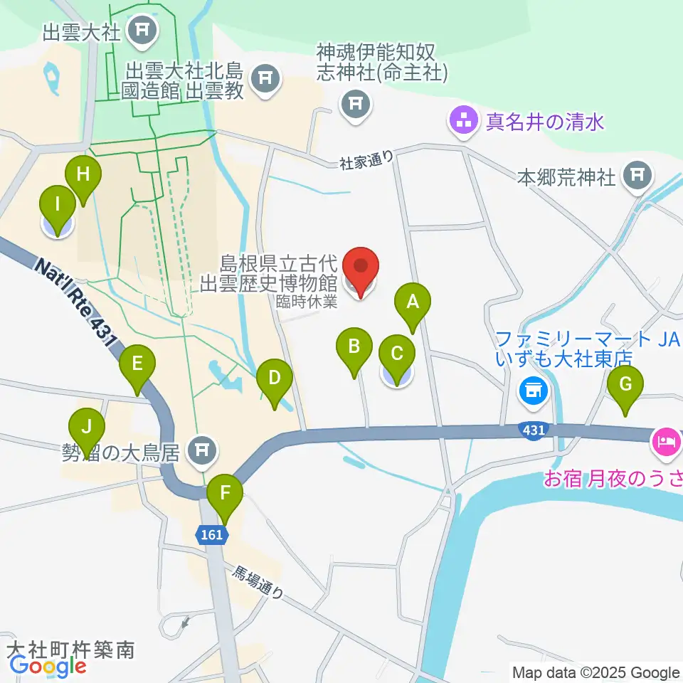 島根県立古代出雲歴史博物館周辺の駐車場・コインパーキング一覧地図