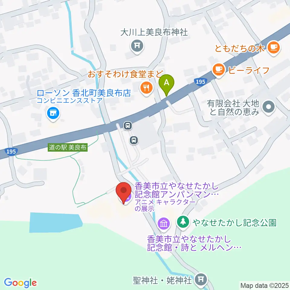 香美市立やなせたかし記念館・アンパンマンミュージアム周辺の駐車場・コインパーキング一覧地図