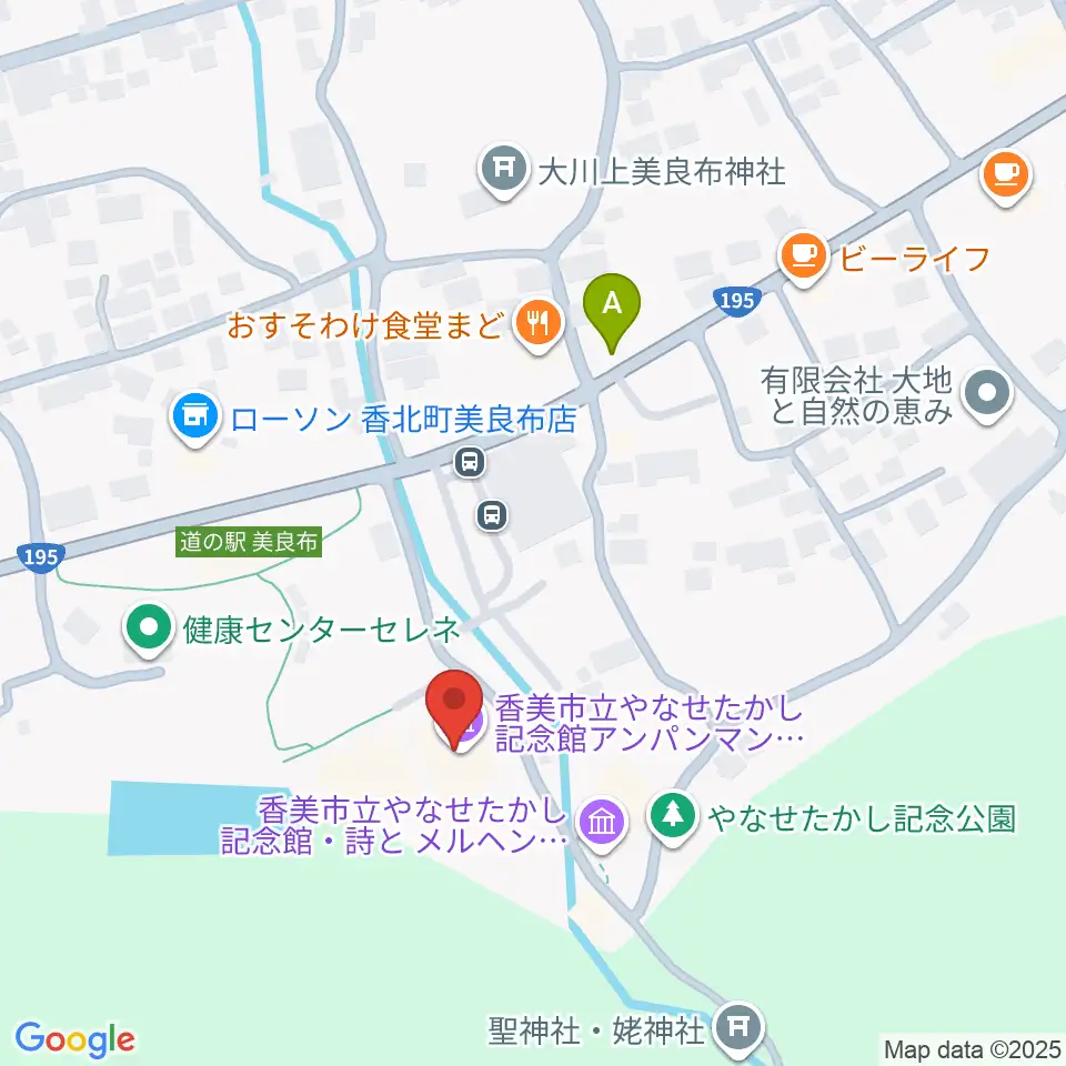 香美市立やなせたかし記念館周辺の駐車場・コインパーキング一覧地図