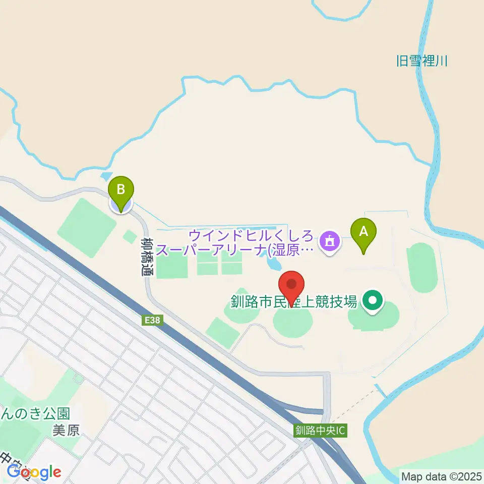 ウインドヒルひがし北海道スタジアム周辺の駐車場・コインパーキング一覧地図