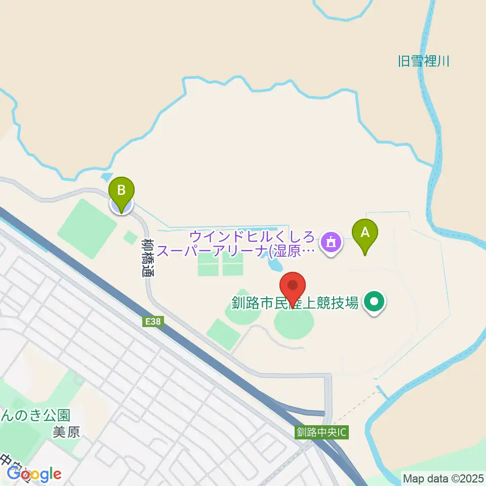 ウインドヒルひがし北海道スタジアム周辺の駐車場・コインパーキング一覧地図