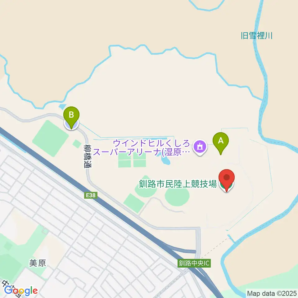 釧路市民陸上競技場周辺の駐車場・コインパーキング一覧地図