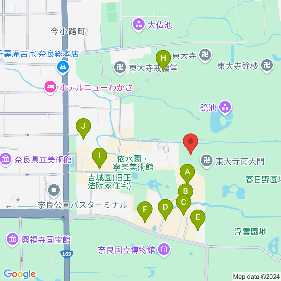 東大寺ミュージアム周辺の駐車場・コインパーキング一覧地図