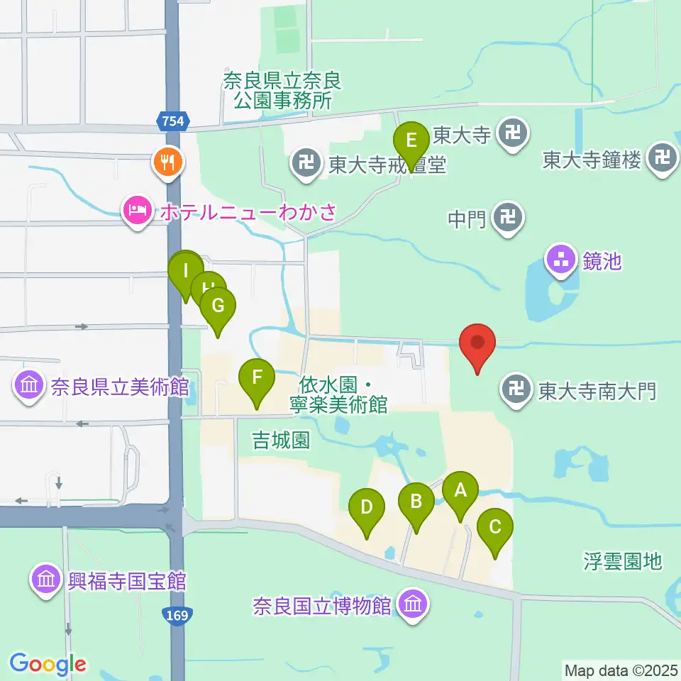 東大寺ミュージアム周辺の駐車場・コインパーキング一覧地図