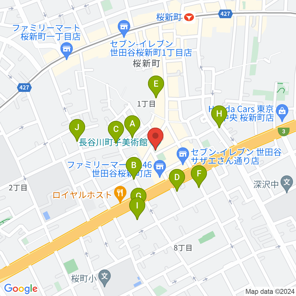 長谷川町子美術館・記念館周辺の駐車場・コインパーキング一覧地図