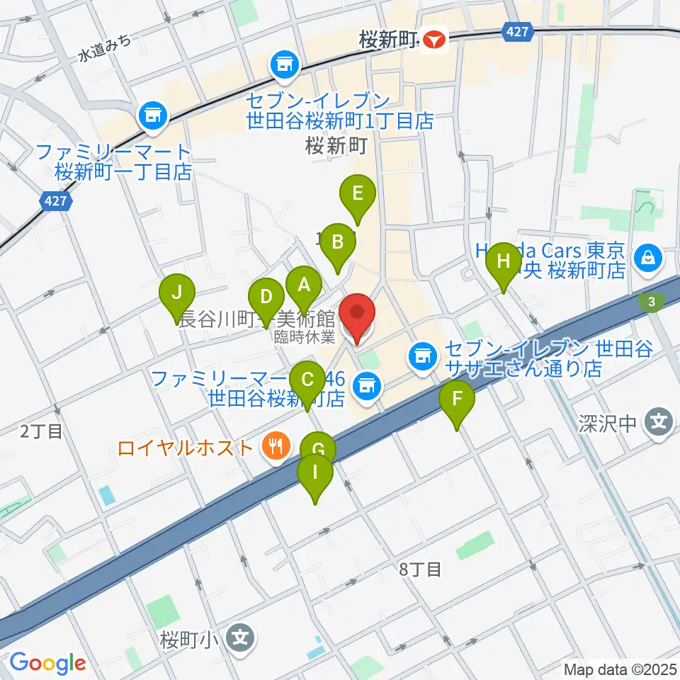 長谷川町子美術館・記念館周辺の駐車場・コインパーキング一覧地図