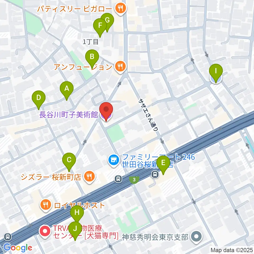 長谷川町子美術館・記念館周辺の駐車場・コインパーキング一覧地図