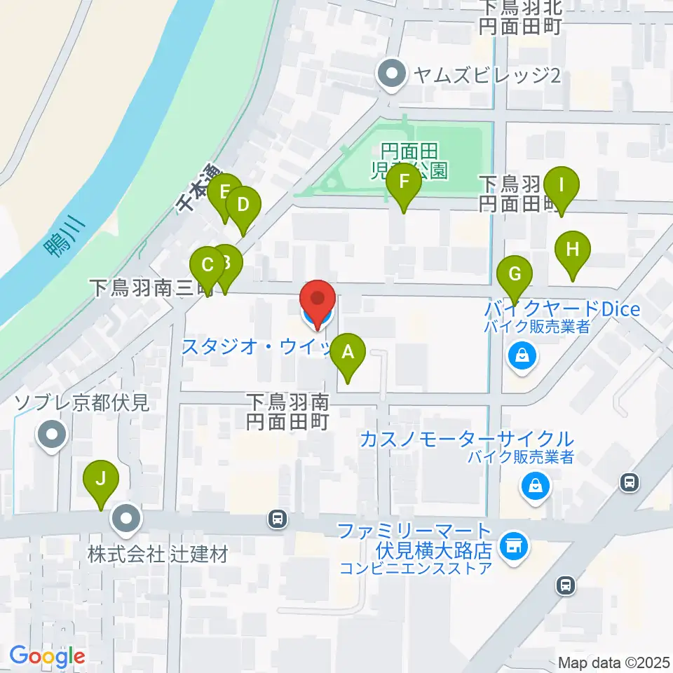 スタジオ・ウイット周辺の駐車場・コインパーキング一覧地図