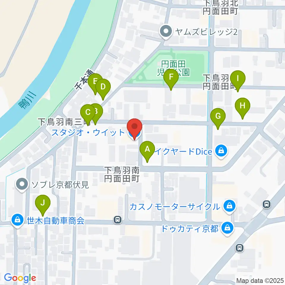 スタジオ・ウイット周辺の駐車場・コインパーキング一覧地図