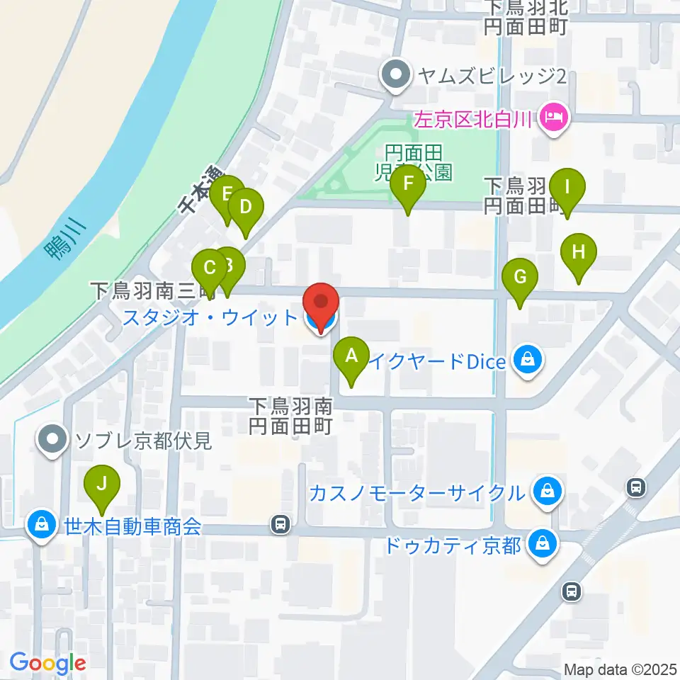 スタジオ・ウイット周辺の駐車場・コインパーキング一覧地図
