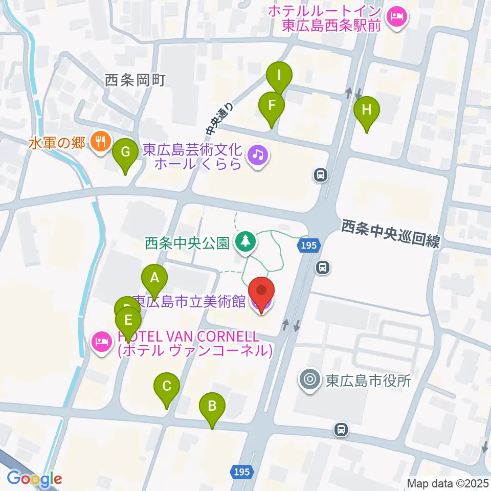 東広島市立美術館周辺の駐車場・コインパーキング一覧地図