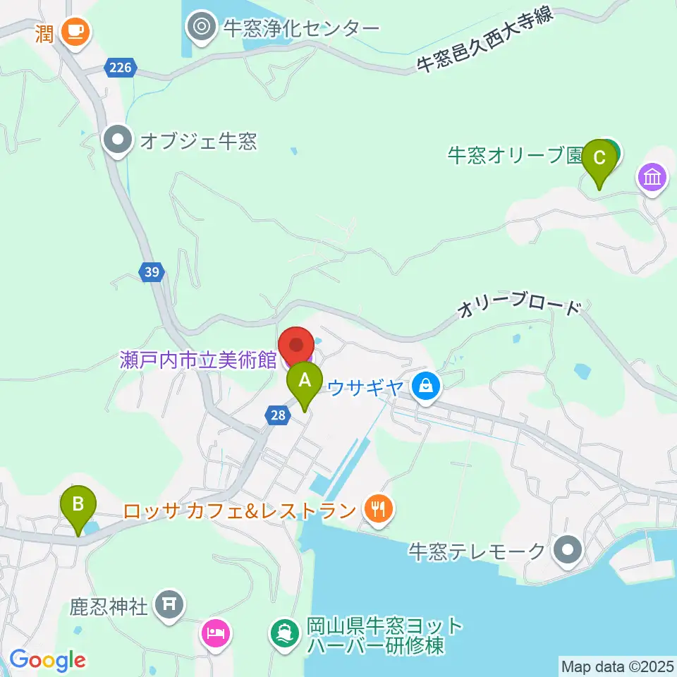 瀬戸内市立美術館周辺の駐車場・コインパーキング一覧地図