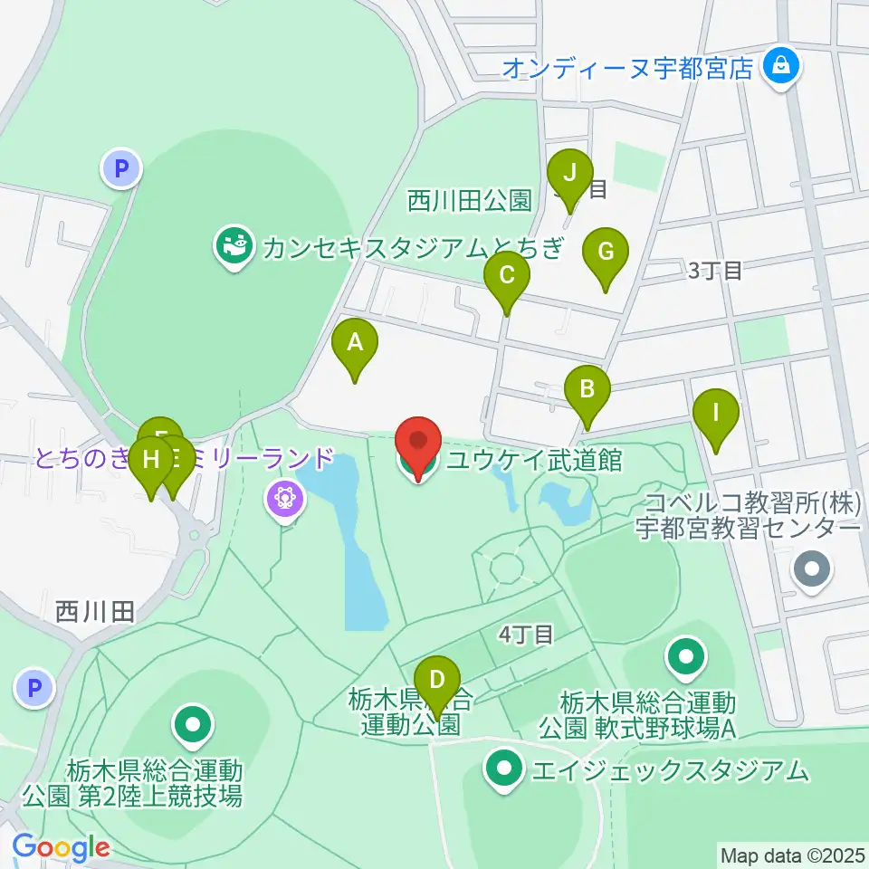 ユウケイ武道館周辺の駐車場・コインパーキング一覧地図
