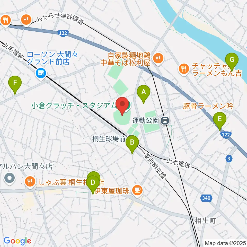 小倉クラッチ・スタジアム周辺の駐車場・コインパーキング一覧地図