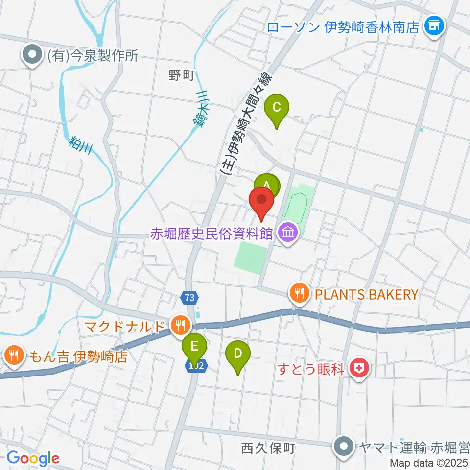 赤堀芸術文化プラザ周辺の駐車場・コインパーキング一覧地図