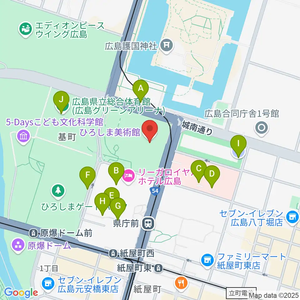 ひろしま美術館周辺の駐車場・コインパーキング一覧地図