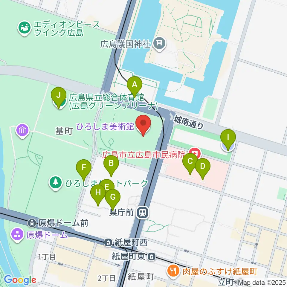 ひろしま美術館周辺の駐車場・コインパーキング一覧地図