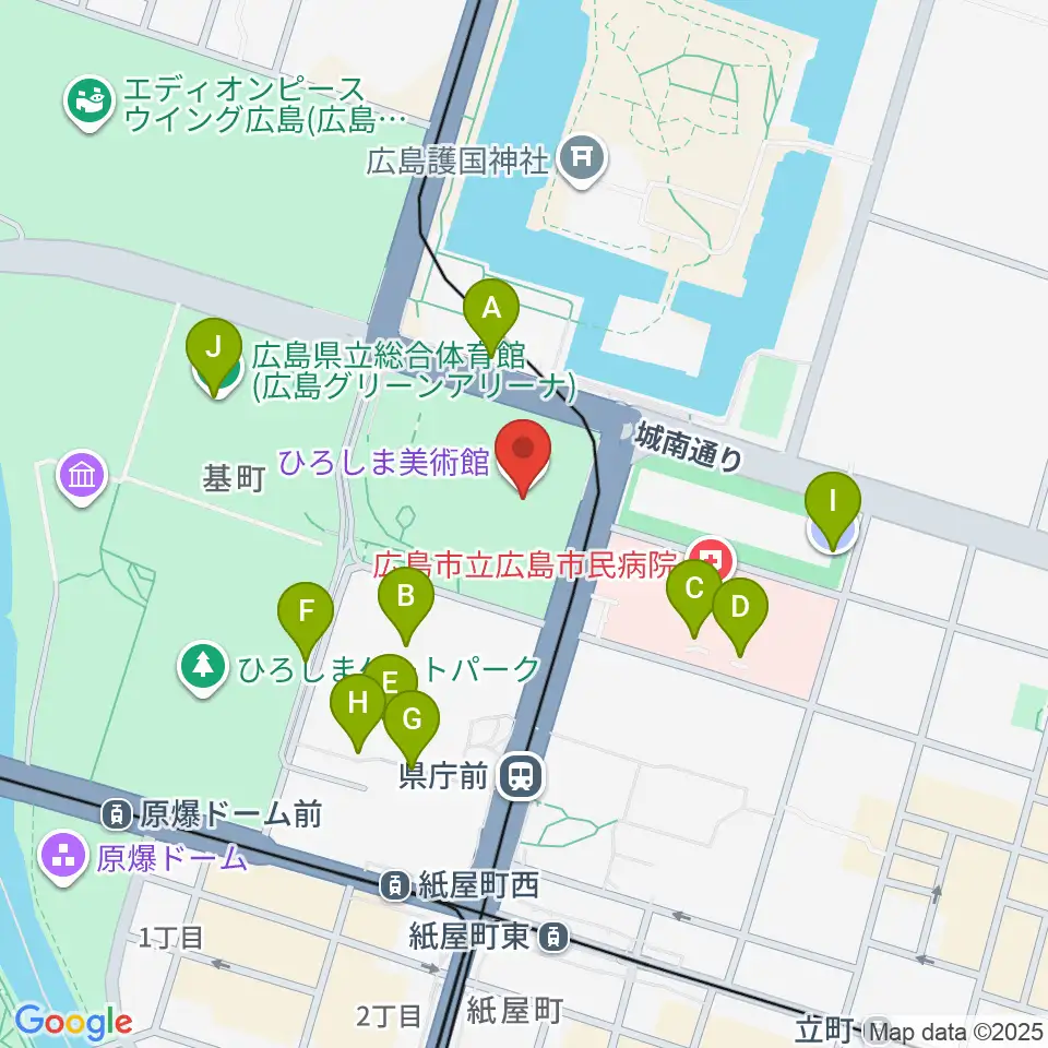 ひろしま美術館周辺の駐車場・コインパーキング一覧地図