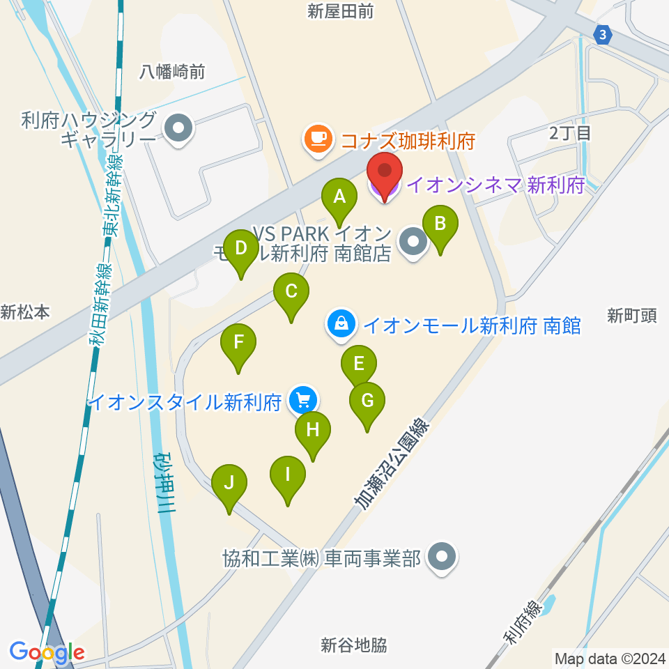 イオンシネマ新利府周辺の駐車場・コインパーキング一覧地図