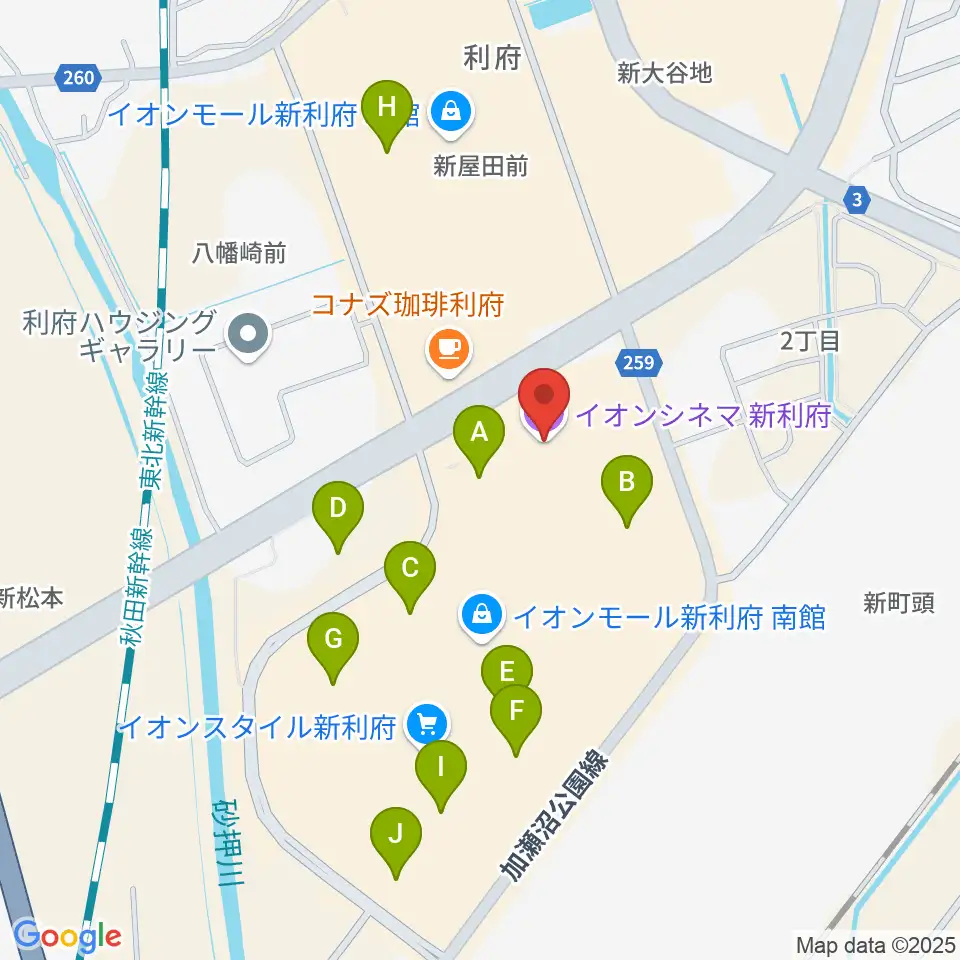 イオンシネマ新利府周辺の駐車場・コインパーキング一覧地図