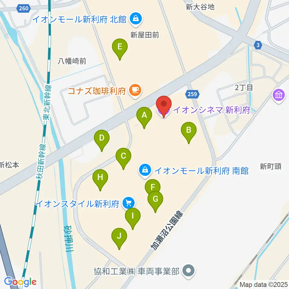 イオンシネマ新利府周辺の駐車場・コインパーキング一覧地図