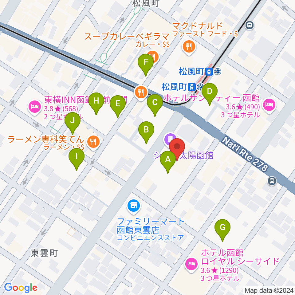 シネマ太陽函館周辺の駐車場・コインパーキング一覧地図