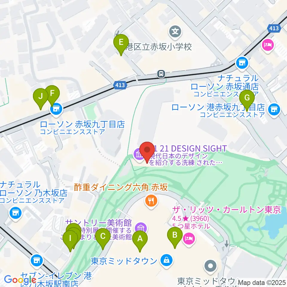21_21 DESIGN SIGHT周辺の駐車場・コインパーキング一覧地図