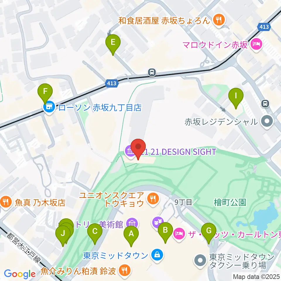 21_21 DESIGN SIGHT周辺の駐車場・コインパーキング一覧地図