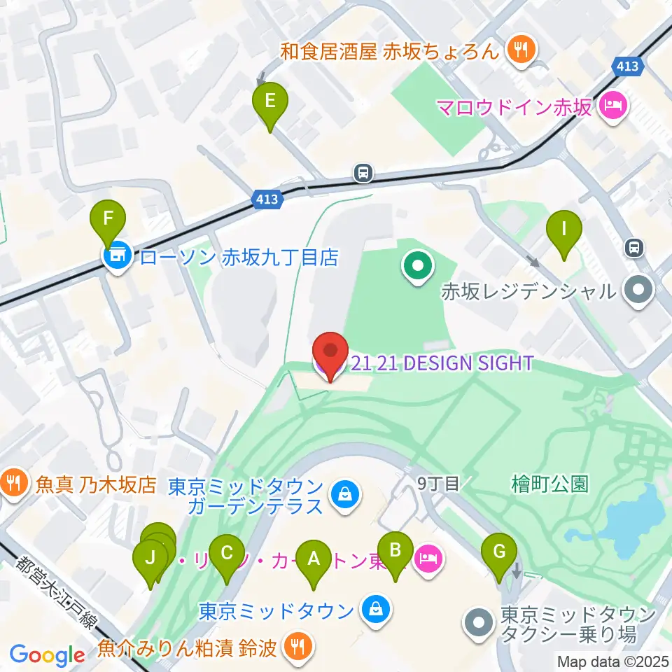 21_21 DESIGN SIGHT周辺の駐車場・コインパーキング一覧地図