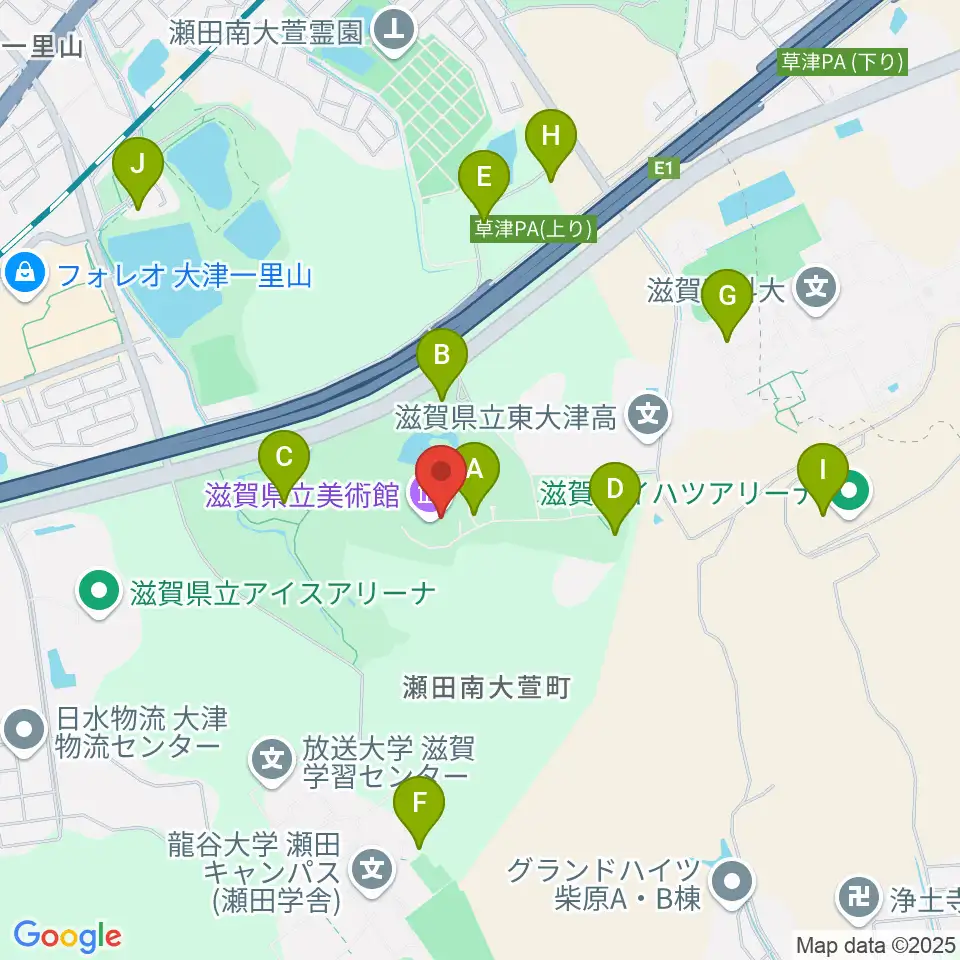 滋賀県立美術館周辺の駐車場・コインパーキング一覧地図