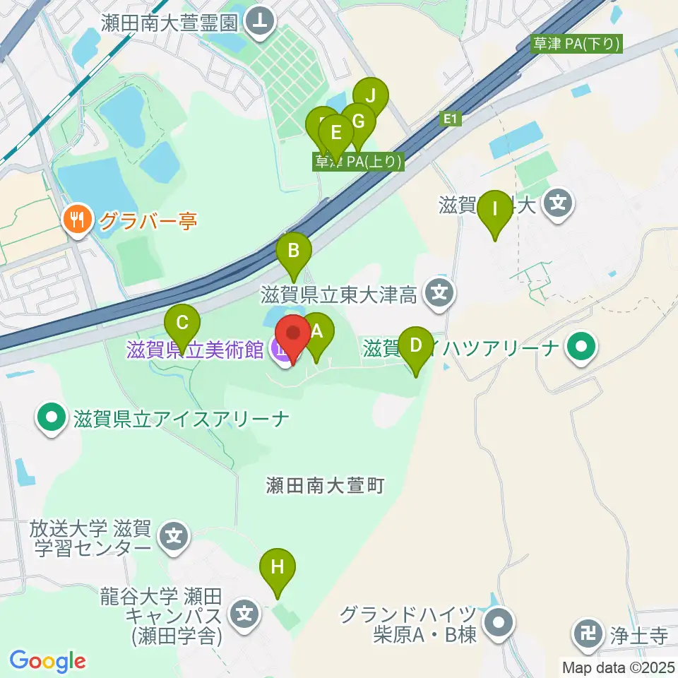 滋賀県立美術館周辺の駐車場・コインパーキング一覧地図