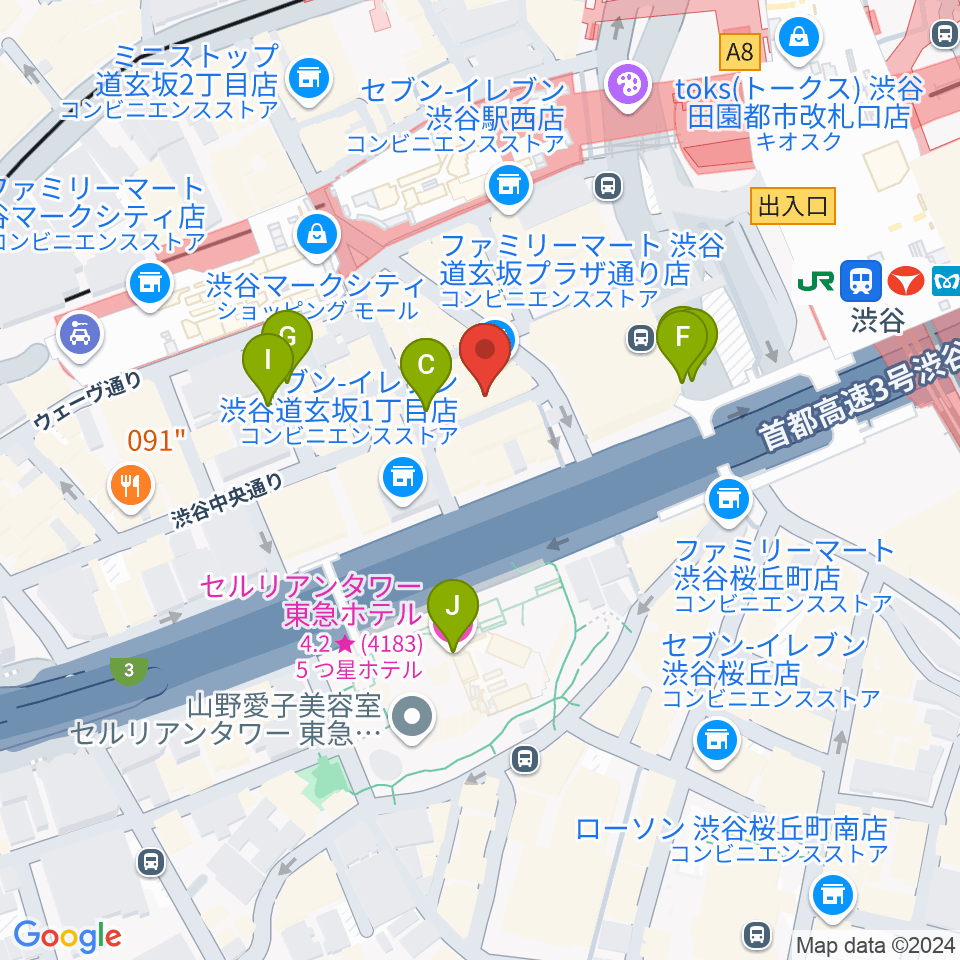 イケシブ 池部楽器渋谷店周辺の駐車場・コインパーキング一覧地図