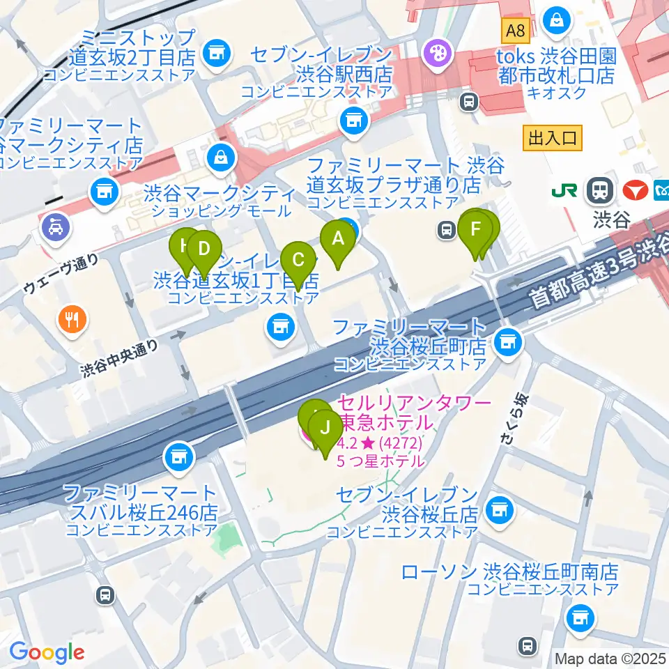 イケシブ 池部楽器渋谷店周辺の駐車場・コインパーキング一覧地図
