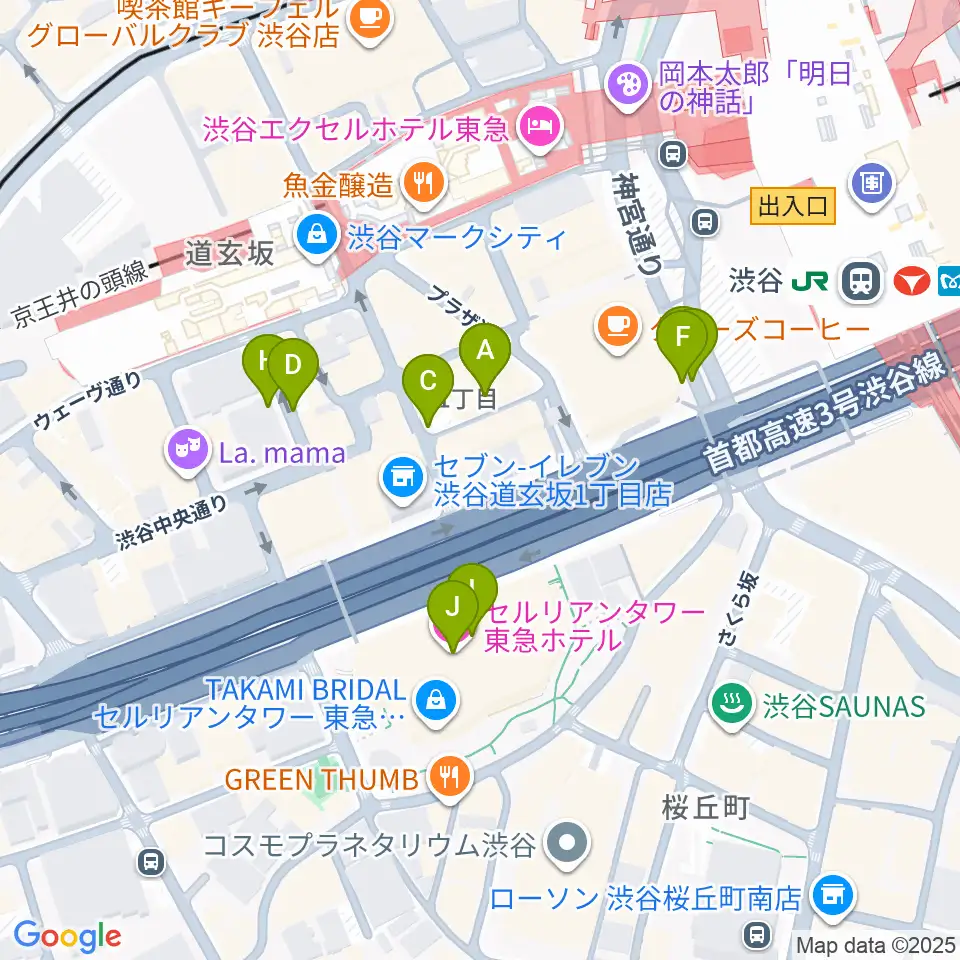 イケシブ 池部楽器渋谷店周辺の駐車場・コインパーキング一覧地図