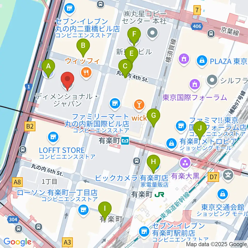 出光美術館周辺の駐車場・コインパーキング一覧地図