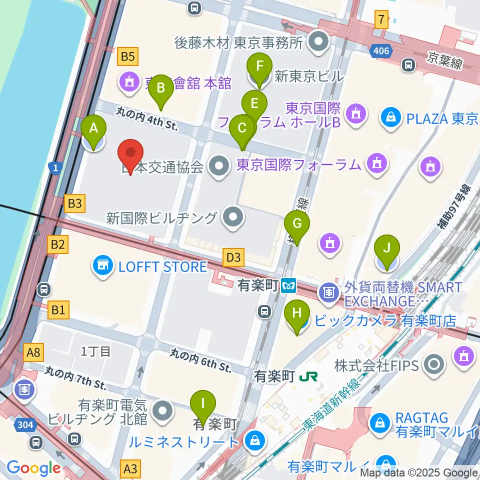 出光美術館周辺の駐車場・コインパーキング一覧地図